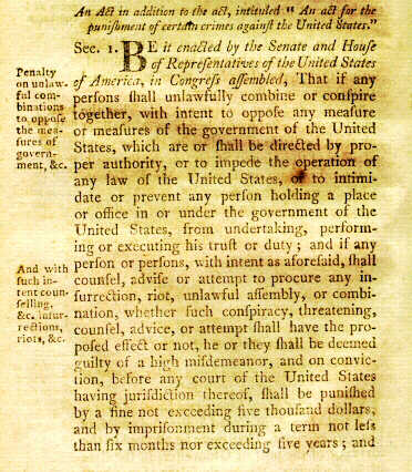 The Sedition Act of 1798
