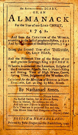 almanac for the year 1742 
