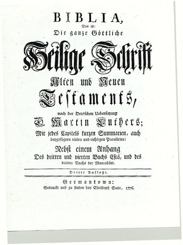 Title Page from the First Bible