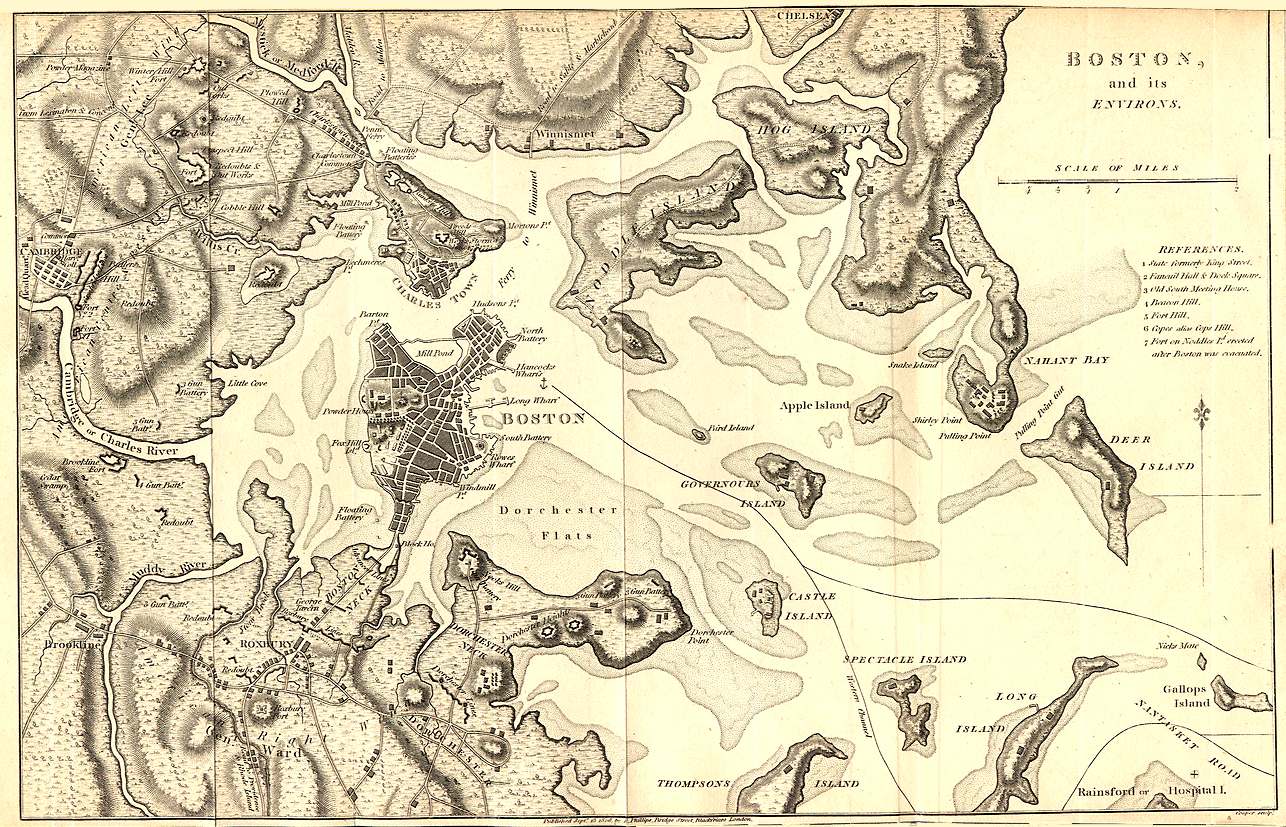 Map of early Boston, circa 1800