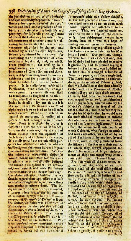 Page 2 of the Declaration of Arms