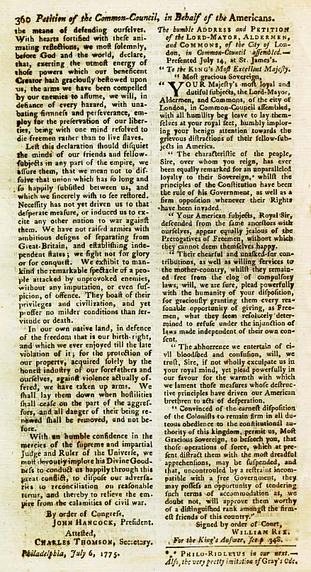 Page 4 of the Declaration of Arms