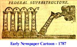 Colonial newspaper cartoon from 1787