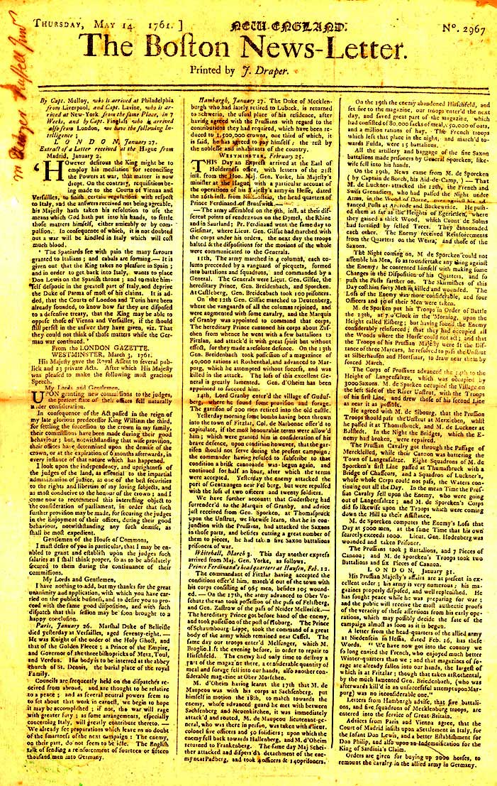 The Boston News-Letter: The first continuously published newspaper in early America