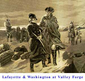 Lafayette and George Washington at Valley Forge