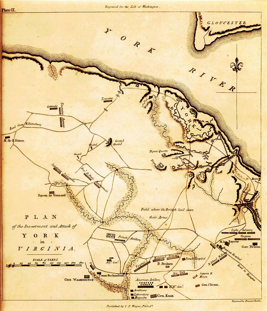 Map of the American and British positions and the plan of attack at Yorktown