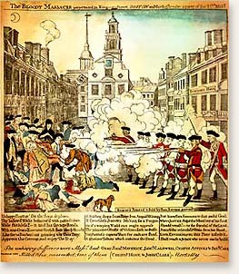 Paul Revere's color print of the Boston Massacre