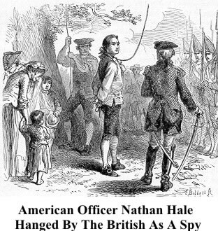 Nathan Hales hanged by the British as a spy