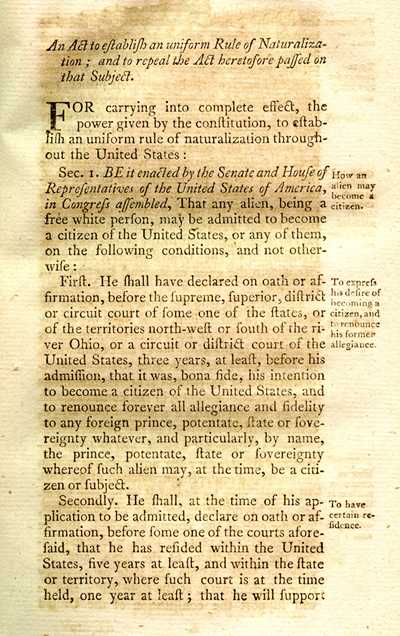 Naturalization Act of 1795