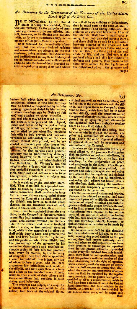 Page 1 of the original Northwest Ordinance