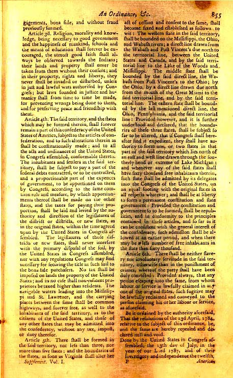Page 3 of the original Northwest Ordinance