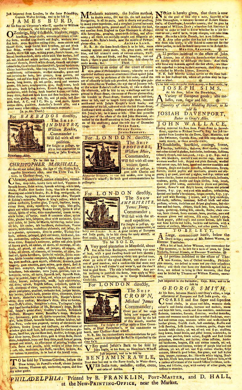 Ben Franklin's Pennsylvania Gazette
