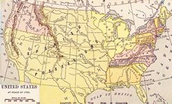 The United States at the time of the Paris Peace Treaty in 1783.