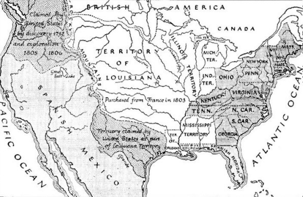 Map of the United States in 1812