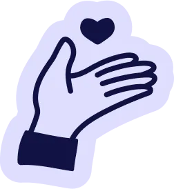 Hand icon with heart